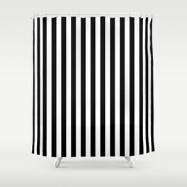 Abstract Black and White Vertical Stripe Lines 15 Shower Curtain