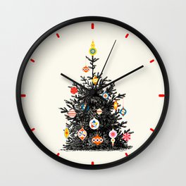 Retro Decorated Christmas Tree Wall Clock