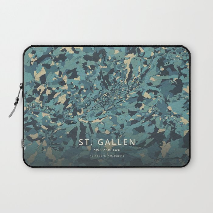 St. Gallen, Switzerland - Cream Blue Laptop Sleeve