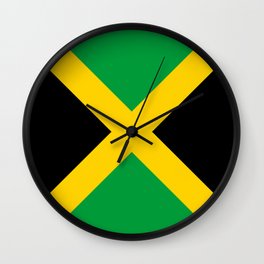 Flag of Jamaica - Jamaican flag Wall Clock | National, Jamaican, Graphicdesign, Jamaicanflag, Black, Yellow, Green, Jamaica, Flag, Reggae 