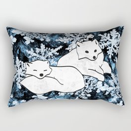 Foxes & Flakes (Blue Version) Rectangular Pillow