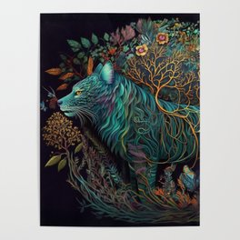 Whimsical wolf Poster