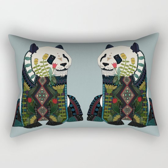 panda silver Rectangular Pillow