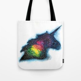 Rainbow unicorn galaxy watercolor Tote Bag