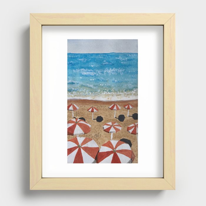 beach umbrellas Recessed Framed Print
