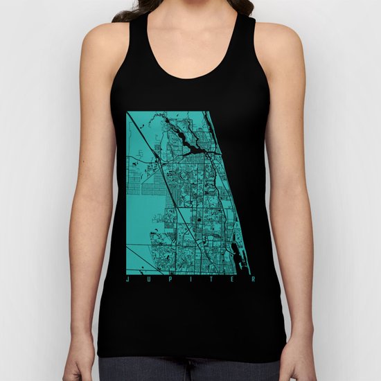 Jupiter FL map turquoise Unisex Tank Top