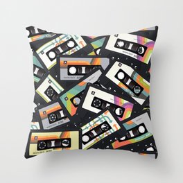Retro Vintage Cassette Tapes Throw Pillow