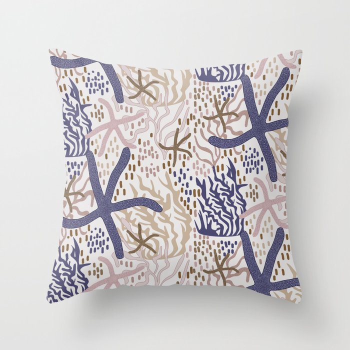 Starfish ocean pattern Throw Pillow