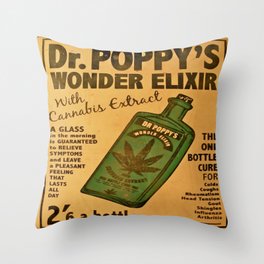 Vintage poster - Dr. Poppy's Wonder Elixir Throw Pillow