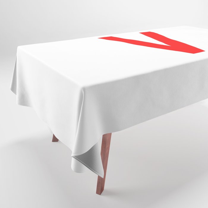 LETTER v (RED-WHITE) Tablecloth