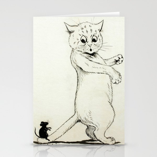 Cat and Mouse by Louis Wain Stationery Cards