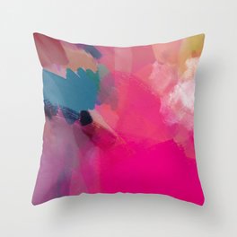 PINK abstract landscape Throw Pillow