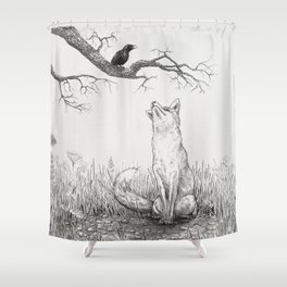 The Fox and The Crow Shower Curtain