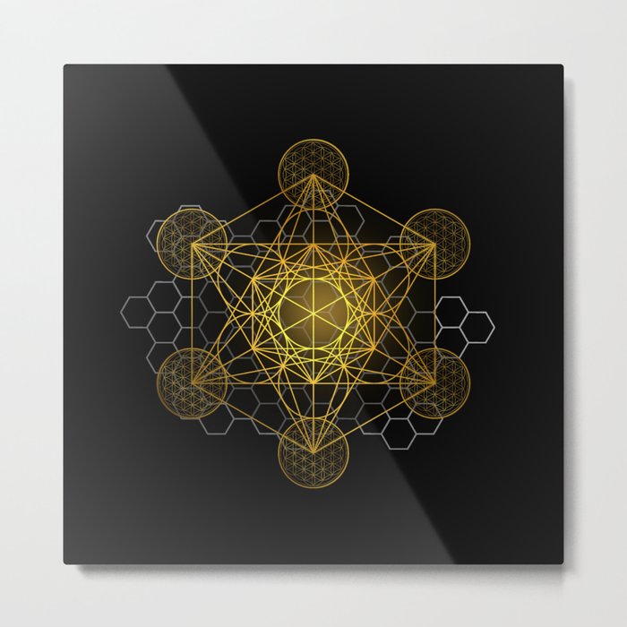 Sacred Geometry Metatrons Cube  Metal Print