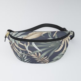 Palm leaves on Lazuli blue background Fanny Pack