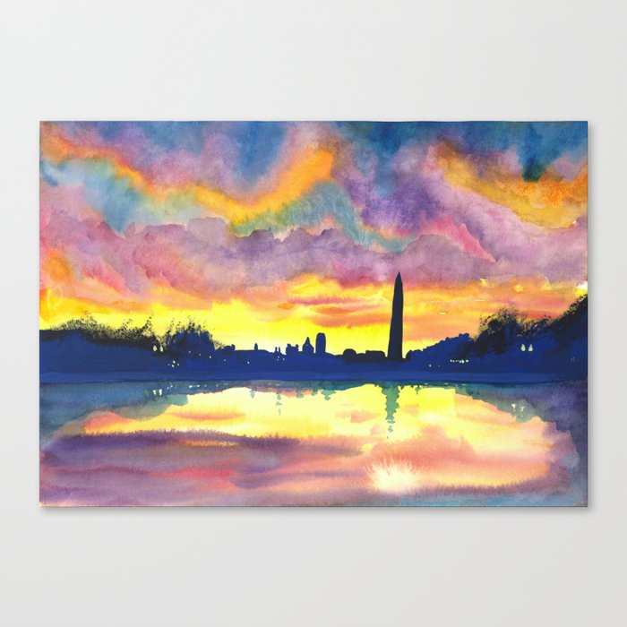 Sunset at the Monument Canvas Print