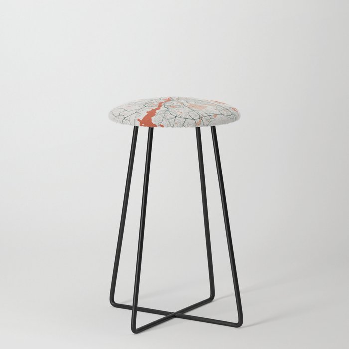 Gothenburg City Map of Sweden - Bohemian Counter Stool