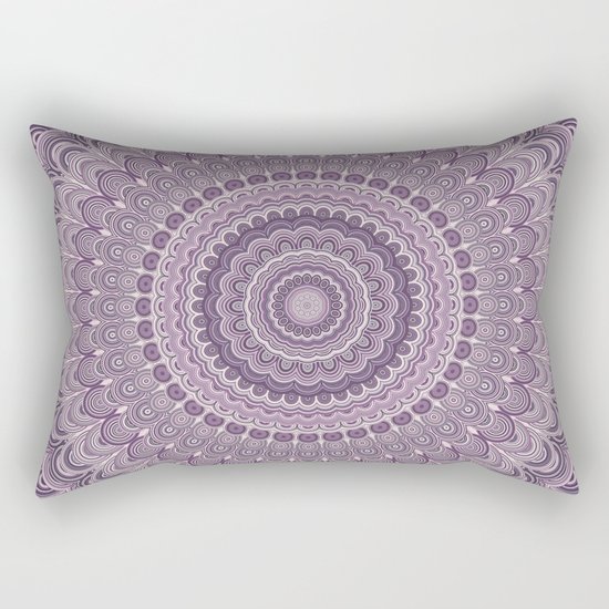 Purple feather mandala Rectangular Pillow