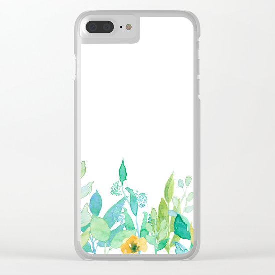 flowers in a meadow - Floral watercolor illustration on white background Clear iPhone Case