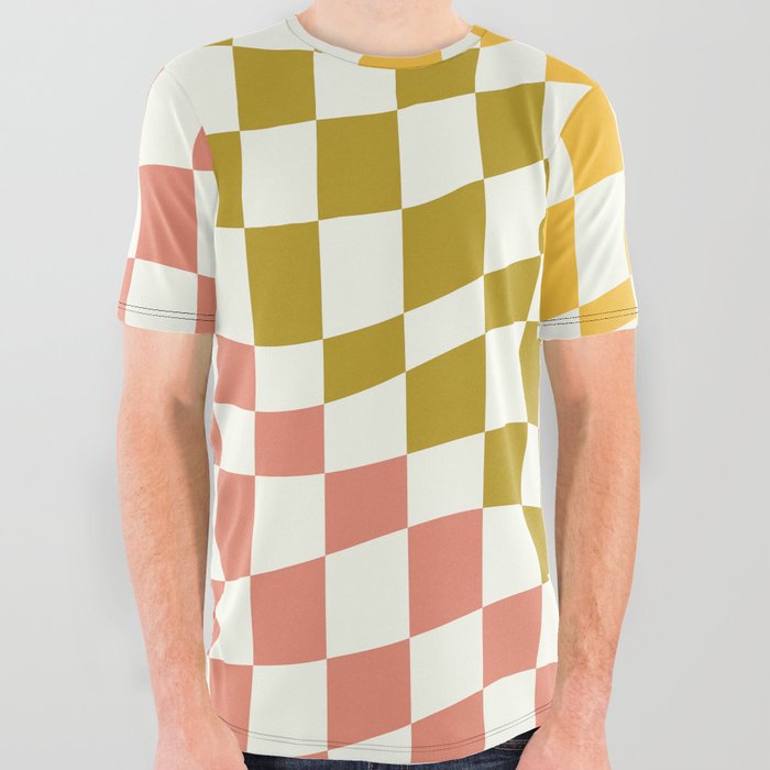Four spring wavy checker All Over Graphic Tee