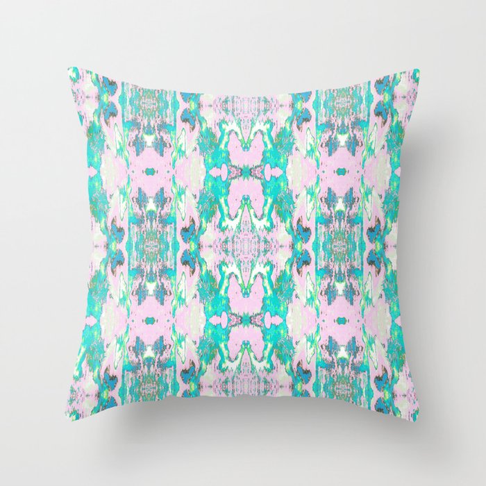 Pattern in Pink and Turquoise Throw Pillow