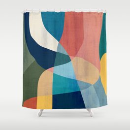 Waterfall and forest Shower Curtain