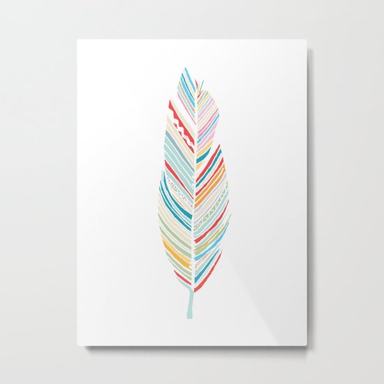 Lone Feather Metal Print