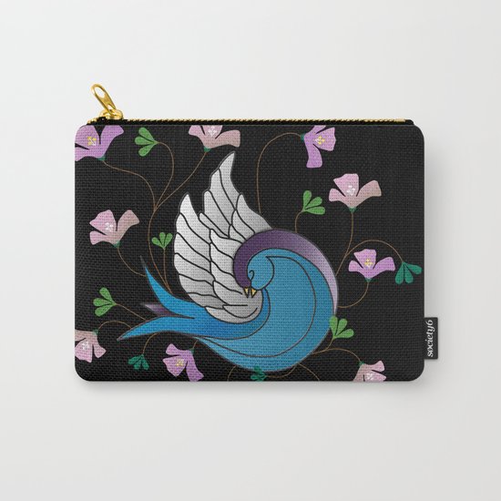 Sparrow on Black Carry-All Pouch