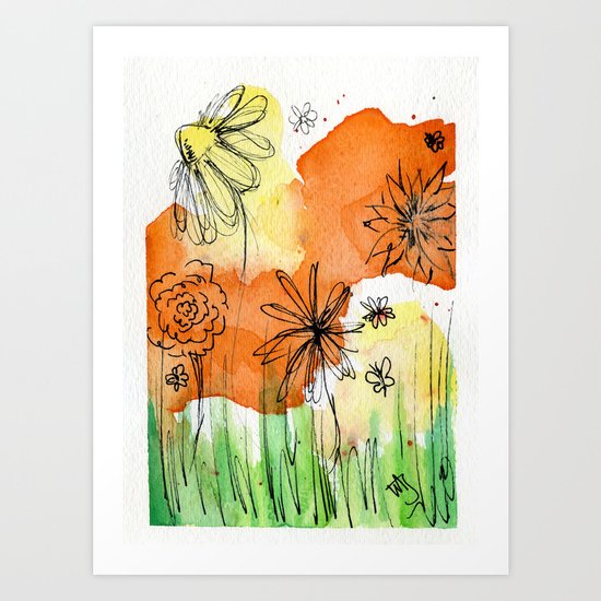 Flower Doodle 2 Art Print
