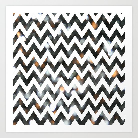 Chevron Glitter Art Print