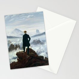 Wanderer above the Sea of Fog Painting by Caspar David Friedrich Stationery Card