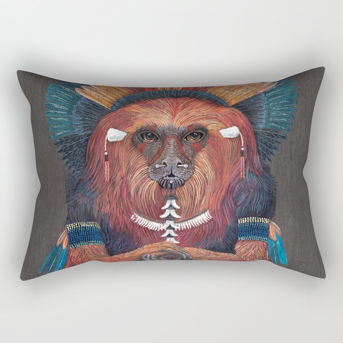 Monkey Tribal Rectangular Pillow