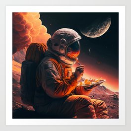 Astronaut's brunch Art Print