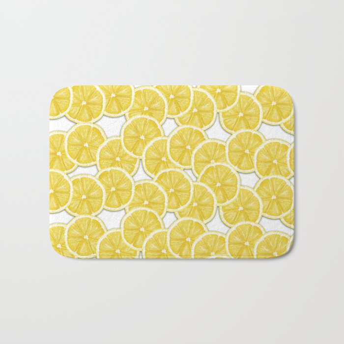 Lemon WaterColor paper pattern Bath Mat