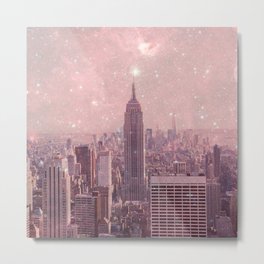 Stardust Covering New York Metal Print | Stardust, Space, Manhattan, Digital, Architecture, Photomontage, Newyork, Collage, Empirestatebuilding, Landscape 