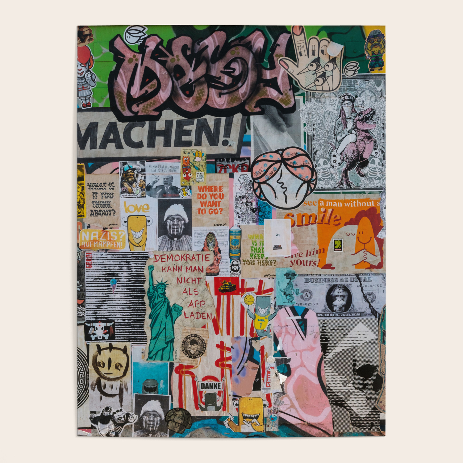 Sticker And Graffiti Wall Background 2 Berlin Street Art Photography Poster By Ohaniki Society6