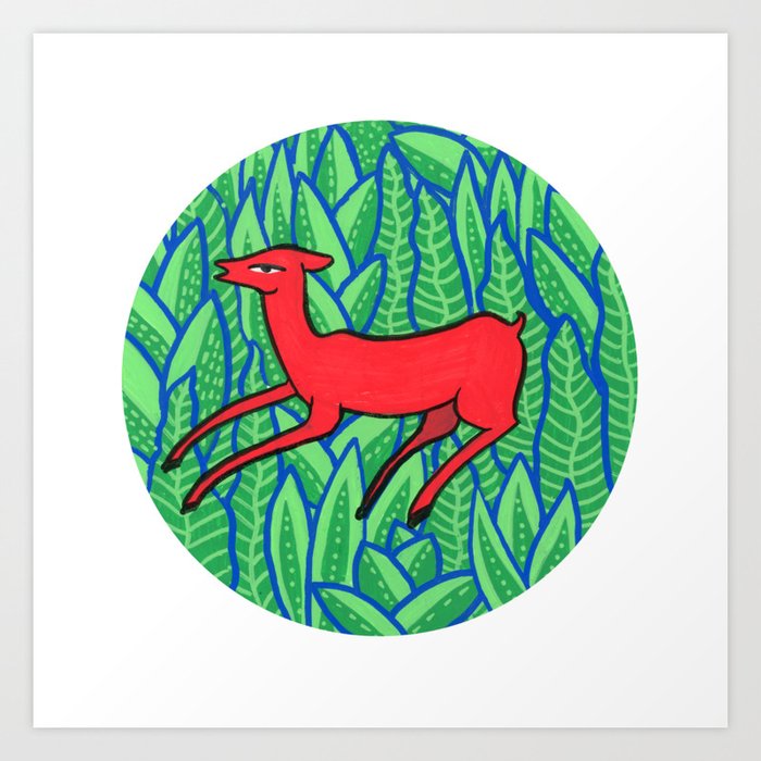 Red deer Art Print