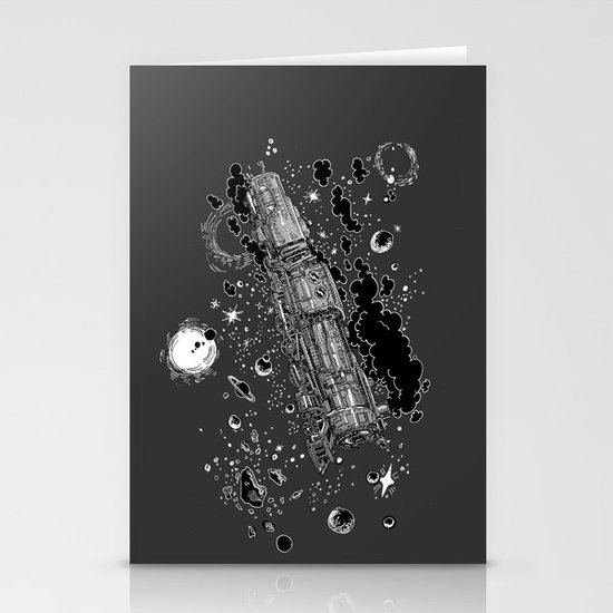 Space Train Stationery Cards