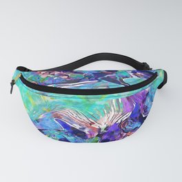 Colorful Tropical Art - Blue Fishy Fish Fanny Pack