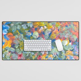 Abstract dot smear brush stroke acrylic and watercolor painting. Color texture background.  Desk Mat