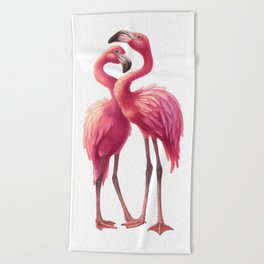 Pink flamingos Beach Towel