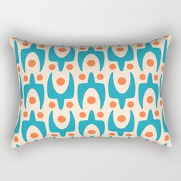 Mid Century Modern Scandinavian Abstract Pattern 149 Turquoise and Orange Rectangular Pillow