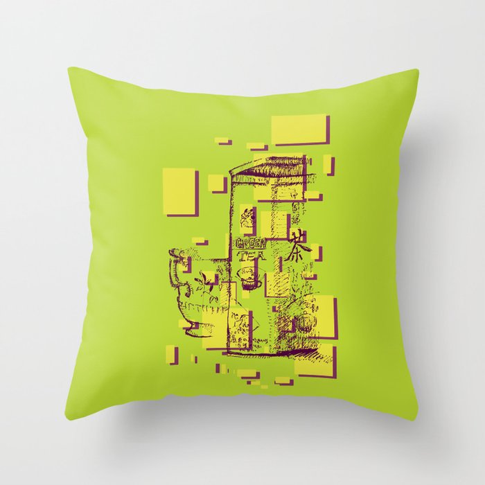 Have a Cup of Green Tea  Throw Pillow
