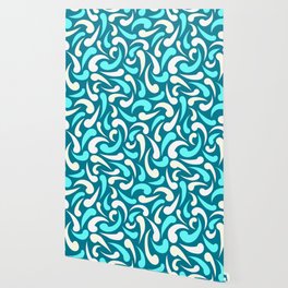 Turquoise Abstract Swirls Wallpaper