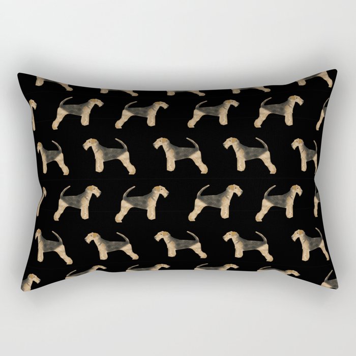 Airedale Terrier pattern minimal pet portrait dog gifts dog breeds dog lover Rectangular Pillow