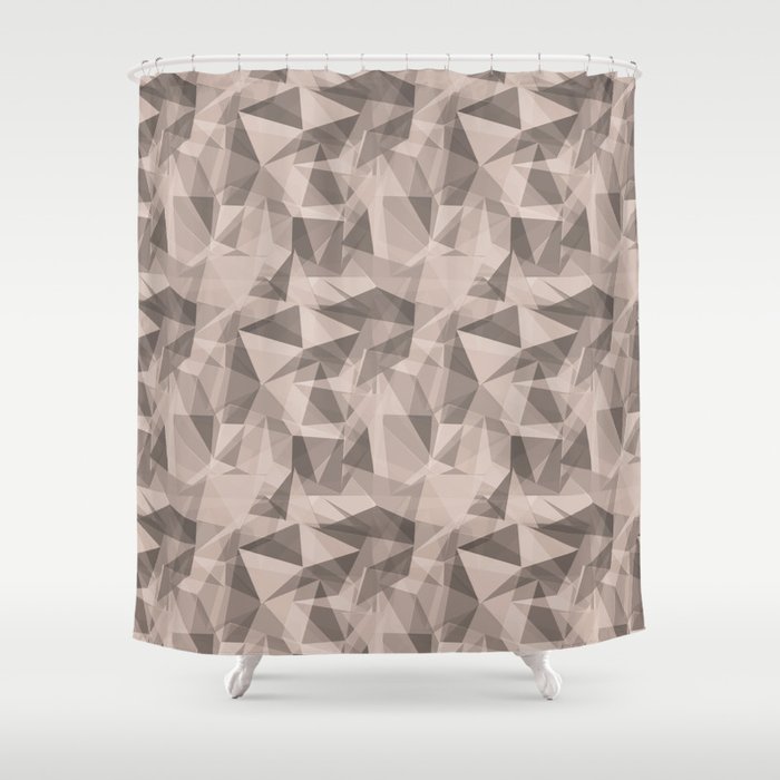 Abstract Geometrical Triangle Patterns 3 Rosy Mauve Pink - Blushing Bride Pink - Cathedral Morning Shower Curtain