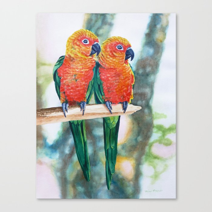 Love Bird Sweethearts Canvas Print