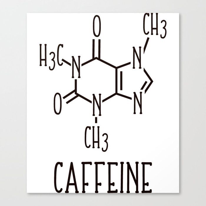 Caffeine Molecular Structure Chemistry Canvas Print