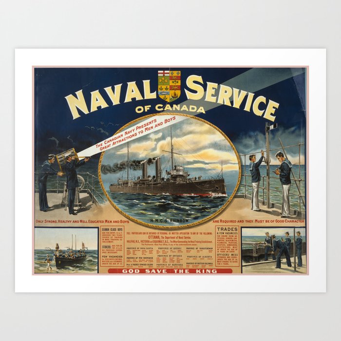 Vintage poster - Naval Service of Canada Art Print