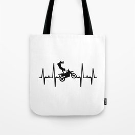 Motocross Heartbeat T Shirt Dirt Bike Rider TShirt Motocross Shirt Heart Beat Gift Idea Tote Bag